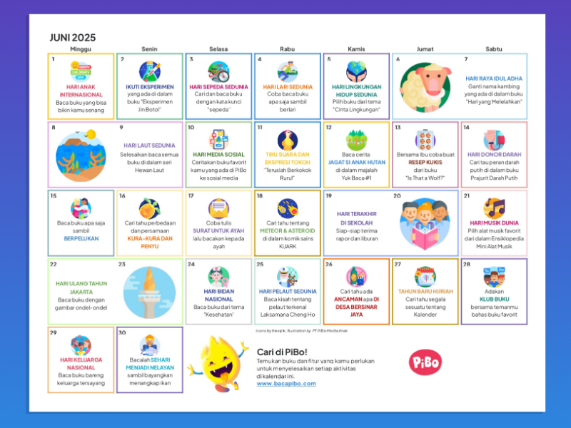 Download Gratis: Kalender Aktivitas Juni 2025 – Belajar & Bermain Setiap Hari!