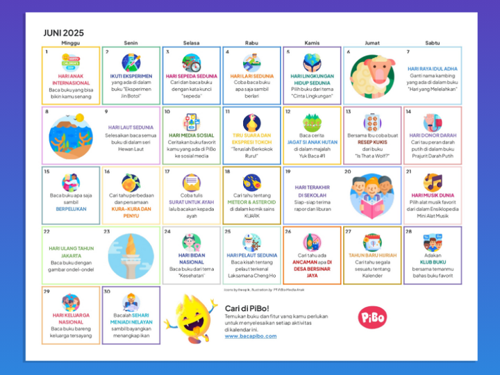 Download Gratis: Kalender Aktivitas Juni 2025 – Belajar & Bermain Setiap Hari!